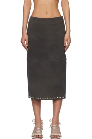 Gimaguas Gray Bella Suede Maxi Skirt