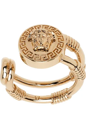 VERSACE Gold Safety Pin Ring