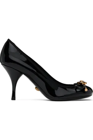 VERSACE Black Opera Bow Patent 85 mm Heels