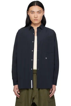 NANAMÍCA Navy Regular Collar Wind Shirt