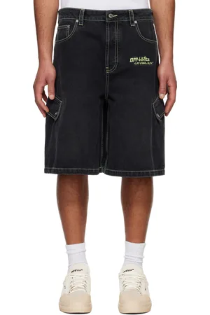 OFF-WHITE Black Safari Cargo Denim Shorts