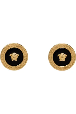 VERSACE Gold Enamel Medusa Stud Earrings