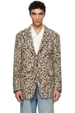 R13 Brown Oversized Ragged Blazer