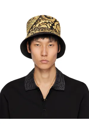 VERSACE Black & Gold Barocco Reversible Bucket Hat