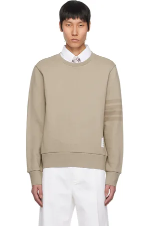 Thom Browne Beige Tonal 4-Bar Loopback Sweatshirt