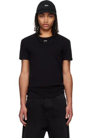 OFF-WHITE Black Off Stamp Rib Shaped T-shirt