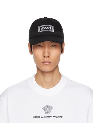 VERSACE Black Cotton Drill Embroidered Cap