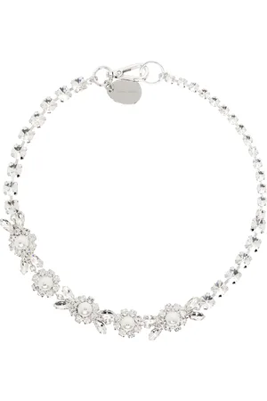 Simone Rocha Silver Pearl & Crystal Daisy Floret Necklace