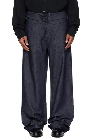 MUGLER Navy Raw Denim Jeans