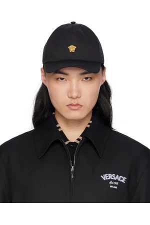 VERSACE Black Embroidered Logo Cap
