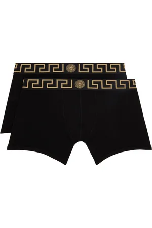 VERSACE Two-Pack Black Greca Border Long Boxer Briefs