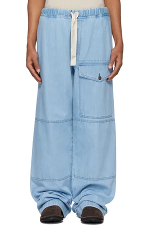 DRIES VAN NOTEN Blue Drawstring Jeans
