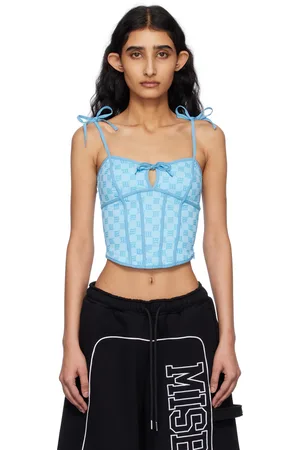 MISBHV Blue Monogram Coquette Tank Top