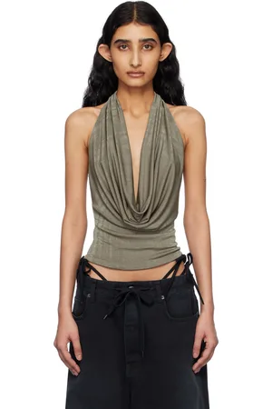 MISBHV Taupe Cowl Neck Top