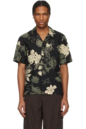 Moncler Black Floral Print Cotton Shirt