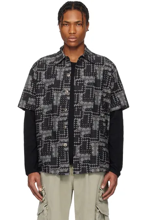 GREG LAUREN Black Short Sleeve Shirt