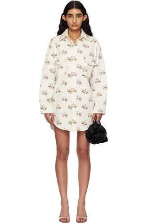 BLUMARINE White Printed Denim Overshirt