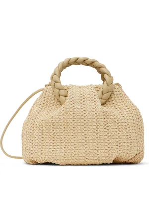 Hereu Beige Bombon Medium Raffia Bag