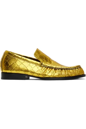 DRIES VAN NOTEN Gold Metallic Loafers