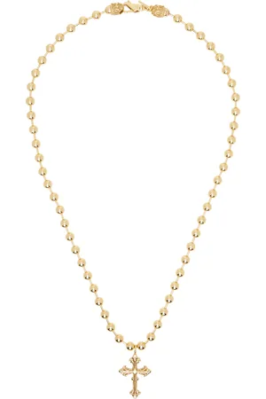 EMANUELE BICOCCHI Gold Beaded Chain Cross Necklace