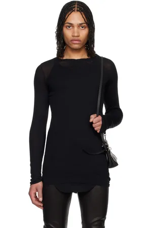 Rick Owens Black Hollywood Rib LS T-shirt