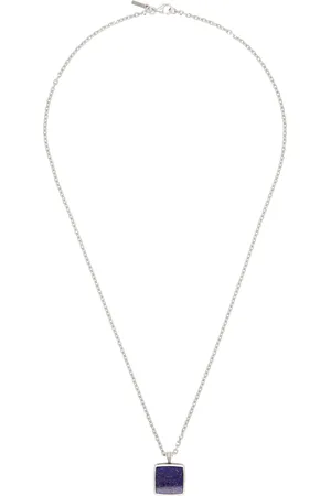 EMANUELE BICOCCHI Silver Square Lapis Amulet Necklace