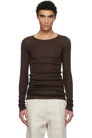 Rick Owens Brown Hollywood Rib LS T-shirt