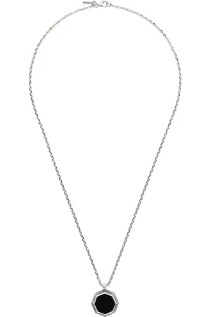 EMANUELE BICOCCHI Silver Octagon Onyx Amulet Necklace
