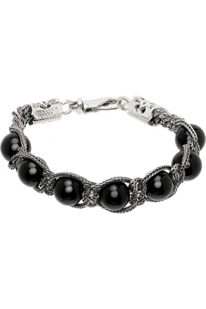 EMANUELE BICOCCHI Black & Silver Beads Bracelet