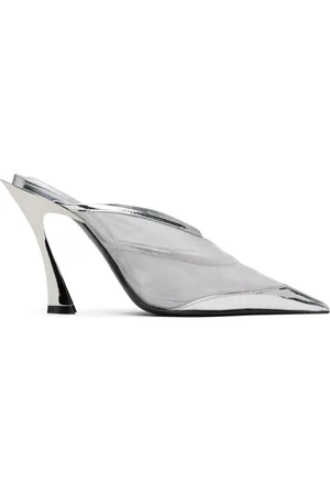 MUGLER Silver Mesh Fang 95 Heels
