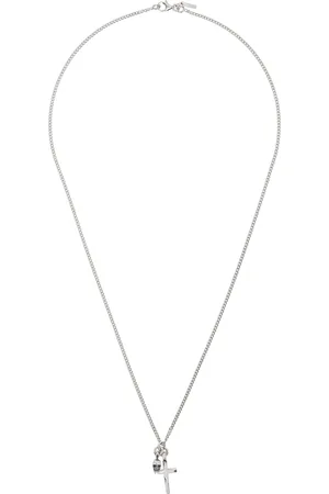 EMANUELE BICOCCHI SSENSE Exclusive Silver Skull & Cross Necklace