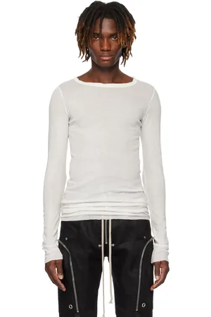 Rick Owens White Hollywood Rib LS T-shirt
