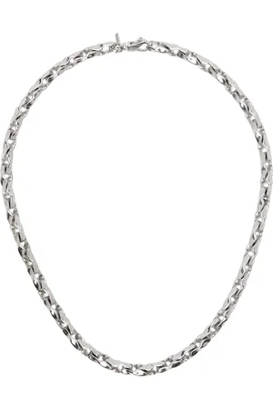 EMANUELE BICOCCHI Silver Large Hammered Chain Necklace