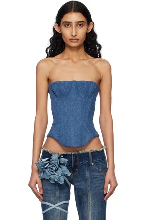 Fancì Club Blue Upcycled Bella Denim Corset