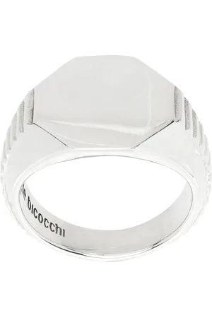 EMANUELE BICOCCHI Silver Ribbed Signet Ring