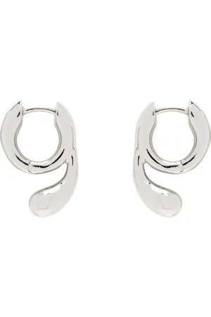 Maria Black Silver Mermaid Splash Huggies Earrings