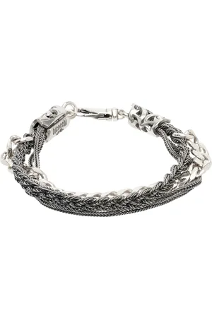 EMANUELE BICOCCHI Silver Double Braided Chain Bracelet