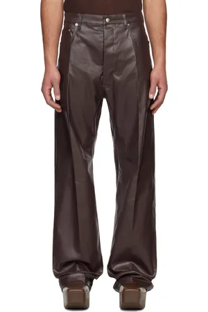 Rick Owens Brown Hollywood Coated Geth Jeans