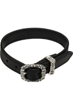 EMANUELE BICOCCHI Black Leather Buckled Small Bracelet