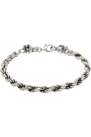 EMANUELE BICOCCHI SSENSE Exclusive Silver Skull Bracelet