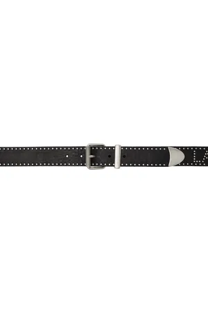 Palm Angels Black Studs Leather Belt
