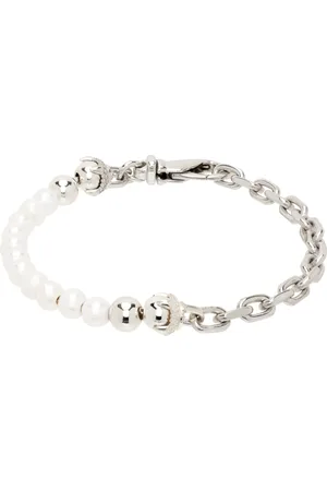 EMANUELE BICOCCHI SSENSE Exclusive Silver Pearl Bracelet