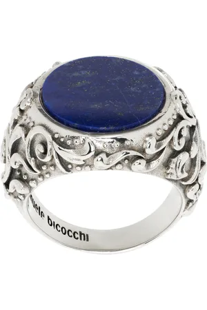 EMANUELE BICOCCHI Silver Lapis Chevalier Ring