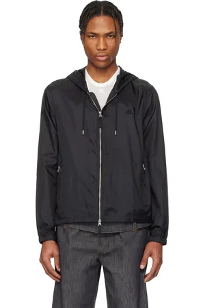 Courrèges Black Hooded Windbreaker Jacket