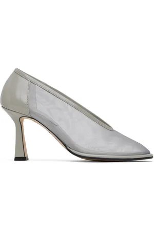 Recto Gray Poppy Rounded Toe Heels