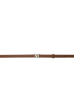 Max Mara Brown Leather Monogram Belt