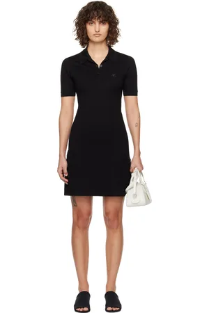Courrèges Black Piqué Polo Minidress