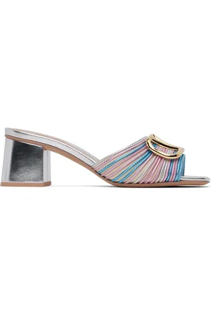 VALENTINO GARAVANI Silver VLogo Signature Heeled Sandals