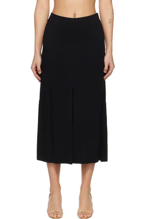 Recto Black Front Slit Midi Skirt
