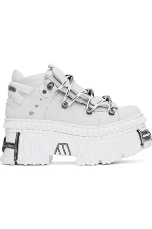 Vetements White & Gray New Rock Edition Fire Platform Sneakers